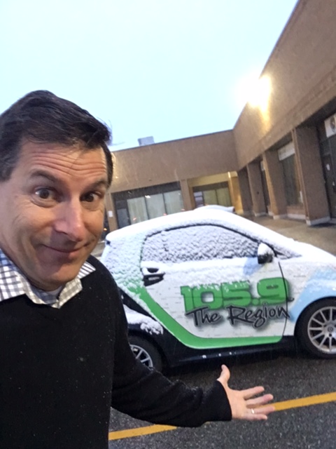 Good Wednesday morning York Region! Yes, that is snow on our Smart Car! It is Minus 2 with light snow falling in the Region. We can expect a High of only 4 today. Have no fear though, it will be back up to 16 on Friday #wednesdaythought