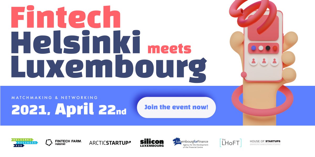 Tomorrow Helsinki and Luxembourg fintech ecosystems will meet virtually. Join the event for new insights, contacts and business opportunities.
https://t.co/ueewDDu5NC
#HelsinkiFintech https://t.co/uhtmN9wqp8