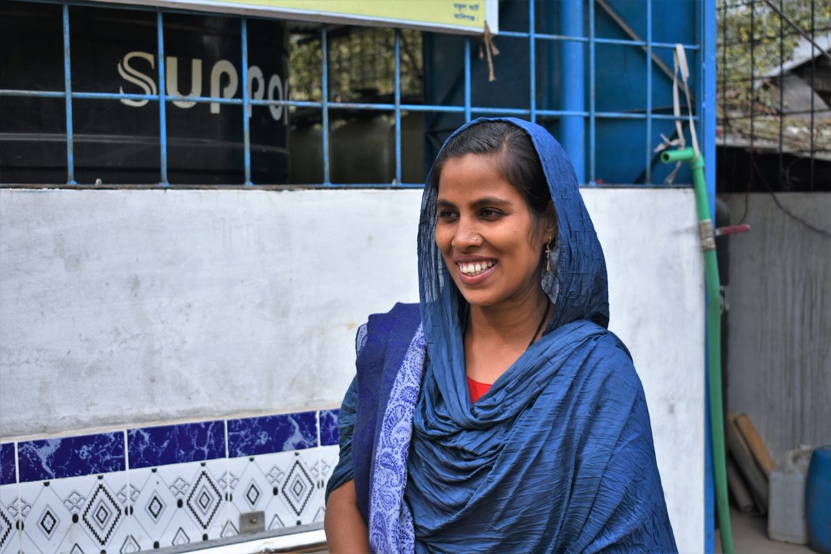 DAM_UK's tweet photo. Sabina is the caretaker at a newly installed water pump in Fatehpur village. One of three reverse osmosis plant installed by DAM in Satkhira District providing clean water to 1,400 households. Thanks to @HumanAppeal https://t.co/ZYevCWJ8sW