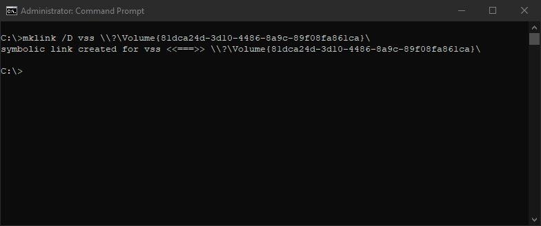 diogowski_'s tweet photo. This is a peculiar #DFIR behavior of a #volumeshadowcopy that seems to instantly backup a link created to itself. #vss #inception https://t.co/git3ElReWq