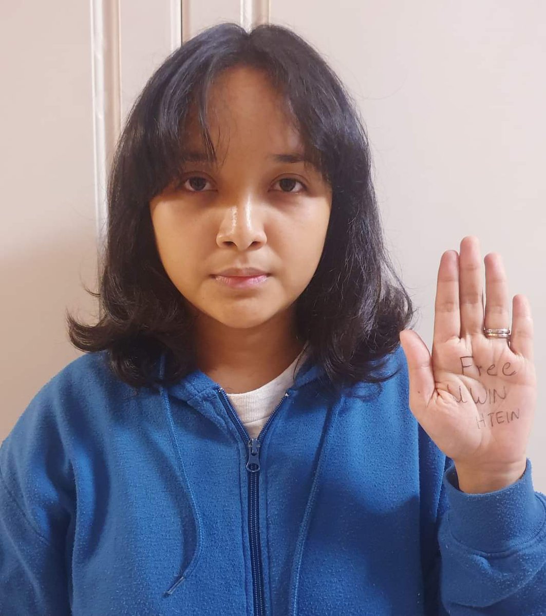 #Myanmar #NLD party stalwart
Win Htein has been detained for some 3 months now since the #militarycoup. His daughter has joined the #BlueShirtDay2021 campaign calling for the release of her 79-year-old dad who has several health problems &amp; other detainees #WhatsHappeningInMyanmar