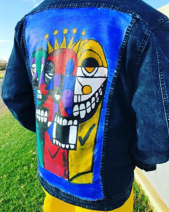 sahiphop247's tweet photo. Today’s Tragedy , Tomorrow’s Memory denim artwork MADE IN VOLKSRUST Lindokuhle Shongwe #TTTM @reece_youngking https://t.co/YFFVHkXAv8