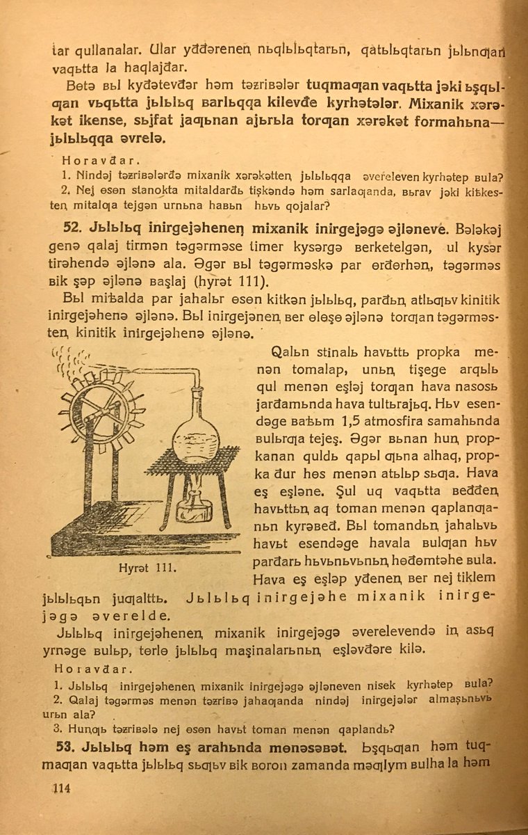 AltaytoYughur's tweet photo. I had a great time talking about #printing at @IMPACT11HK today, so I thought I'd share this printed, Latin-script #physics textbook in Bashkir with you today. 

Likely part of a series of translations, it contains so great #illustration, including one of Karl #Marx. 

#STEM https://t.co/9WtumKsEHF