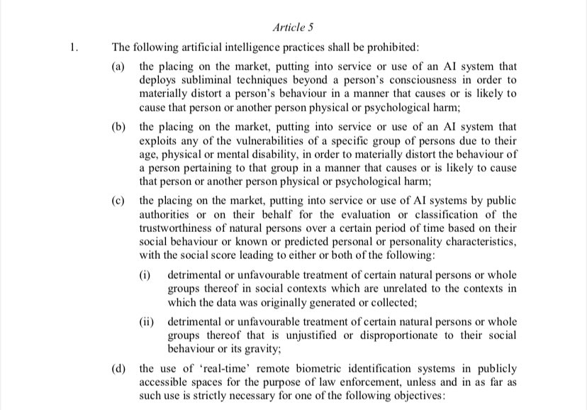 European proposal for an  #AI regulation is here. Will require transparency, so explainable AI? Some uses of AI prohibited. Also the first law that regulates and allows the use of deepfakes.  https://ec.europa.eu/newsroom/dae/document.cfm?doc_id=75788