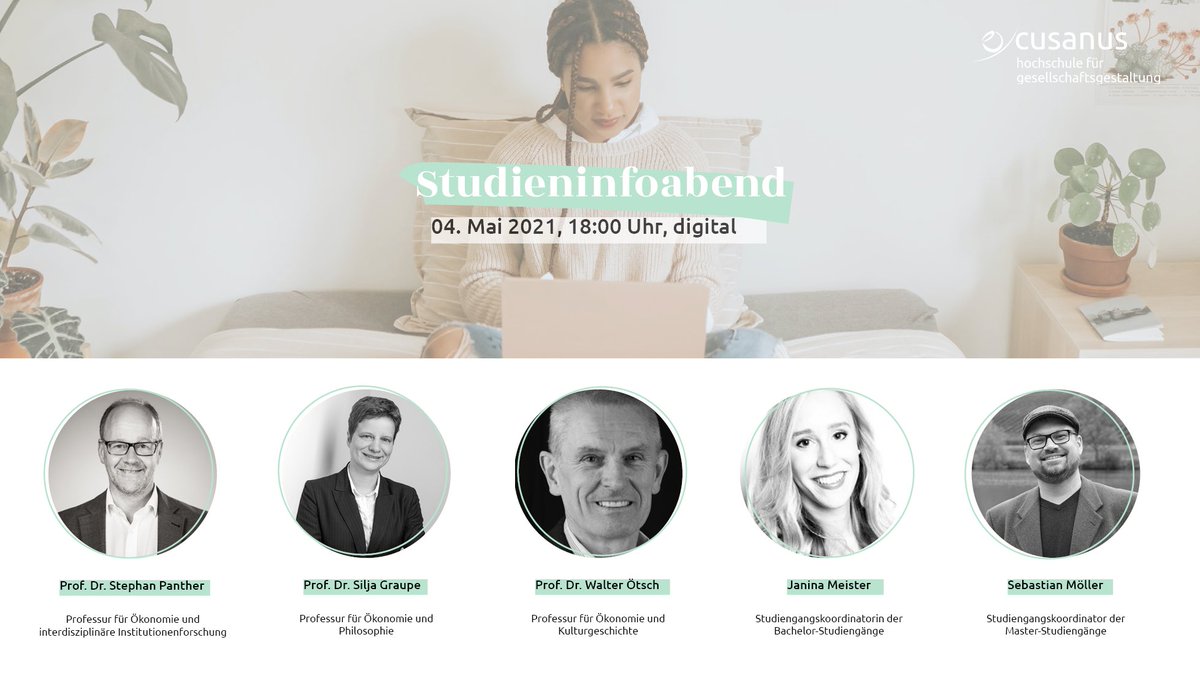 Du möchtest schon im Studium Lösungen für gegenwärtige Herausforderungen entwickeln? 
Am 4. Mai, 18 Uhr informieren wir über
📢B.A. Ökonomie-Nachhaltigkeit-Transformation
🤝M.A. Ökonomie-Nachhaltigkeit-Gesellschaftsgestaltung
🏛M.A. Ökonomie-Verantwortung-Institutionengestaltung