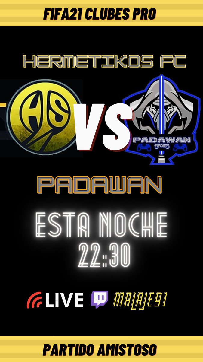ESTA NOCHE EN EL CANAL DE @DieguitoMalaje AMISTOSO!!
#hermetikos #fifa21 #eKipo