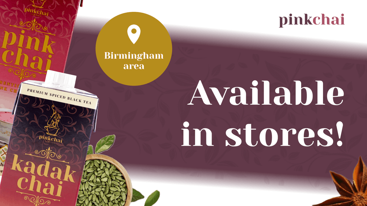 PinkChaiUK's tweet photo. Do you want to buy Pink Chai directly in store? 

We are available in stores across the Dudley and Birmingham area 🛒

Head over to our Facebook or Instagram post for the full list!

#TeaLovers #ChaiTea https://t.co/JSDBTF6VKm