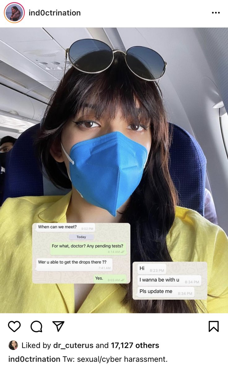 Chinmayi's tweet photo. Can anyone be ever safe? What’s with a doctor texting ‘Hello I want to be with u. Pls update me.’

Thankfully the reputed hospital has fired the doctor. 

#Chennai
#MeToo https://t.co/i3xGxpbI36