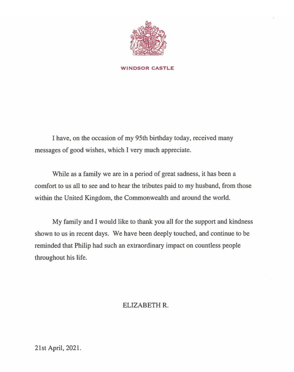 Se la regina non scrive più «My husband and I» (dopo 73 anni) #QueenElizabethII #QueensBirthday #GodSavetheQueen #principefilippo #lilibet