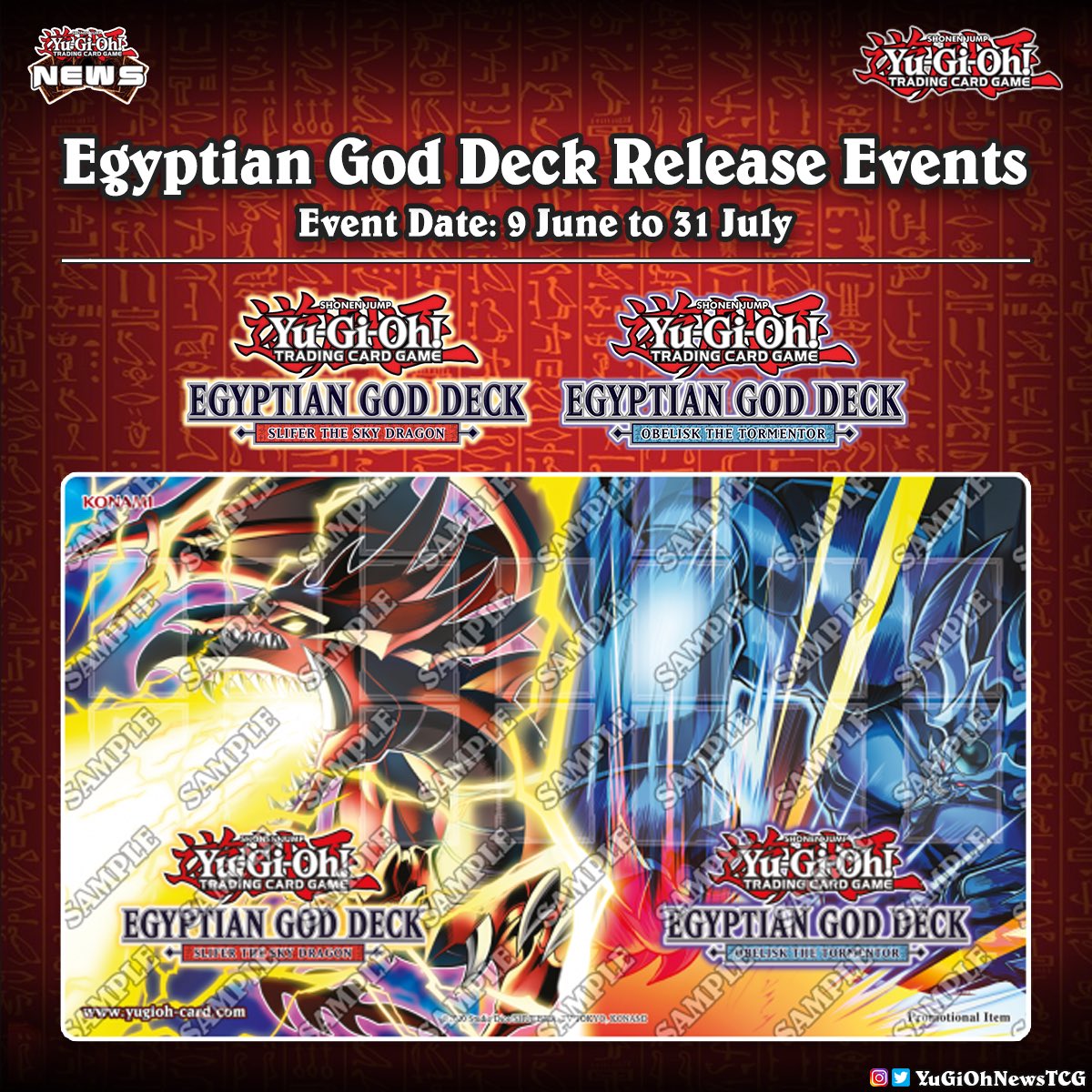 yugioh egyptian god deck release date 𝗘𝗴𝘆𝗽𝘁𝗶𝗮𝗻 𝗚𝗼𝗱 𝗗𝗲𝗰𝗸❱ To celebrate the upcoming release of “Egyptian  God Deck” Official Tournament Stores will be running special Release Events  where you can win a brand new Game Mat❗️🔥 #遊戯王 #YuGiOh #