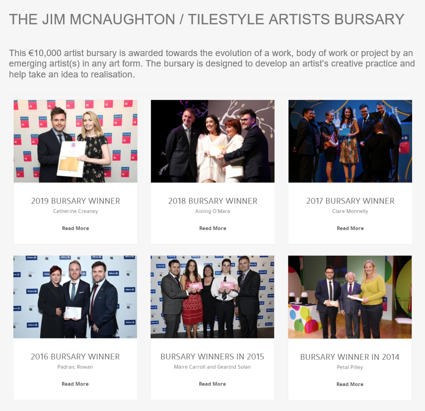 This evening, the 13th winner of the Jim McNaughton/<a href="/TileStyle/">TileStyle</a> €10,000 bursary will be announced at the #BtoAAwards.

See all past winners here including Portrait Artist <a href="/catherincreaney/">Catherine Creaney</a>, Actor &amp; Playwright @ClareMonnelly &amp; Bass-Baritone @p_rowan &gt; tilestyle.ie/supporting-the…
