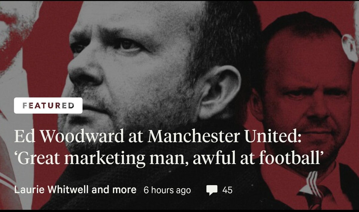 atJamesChannon's tweet photo. Crazy to think I might have more in common with Ed Woodward than I ever realised https://t.co/2m2FHCwe1a