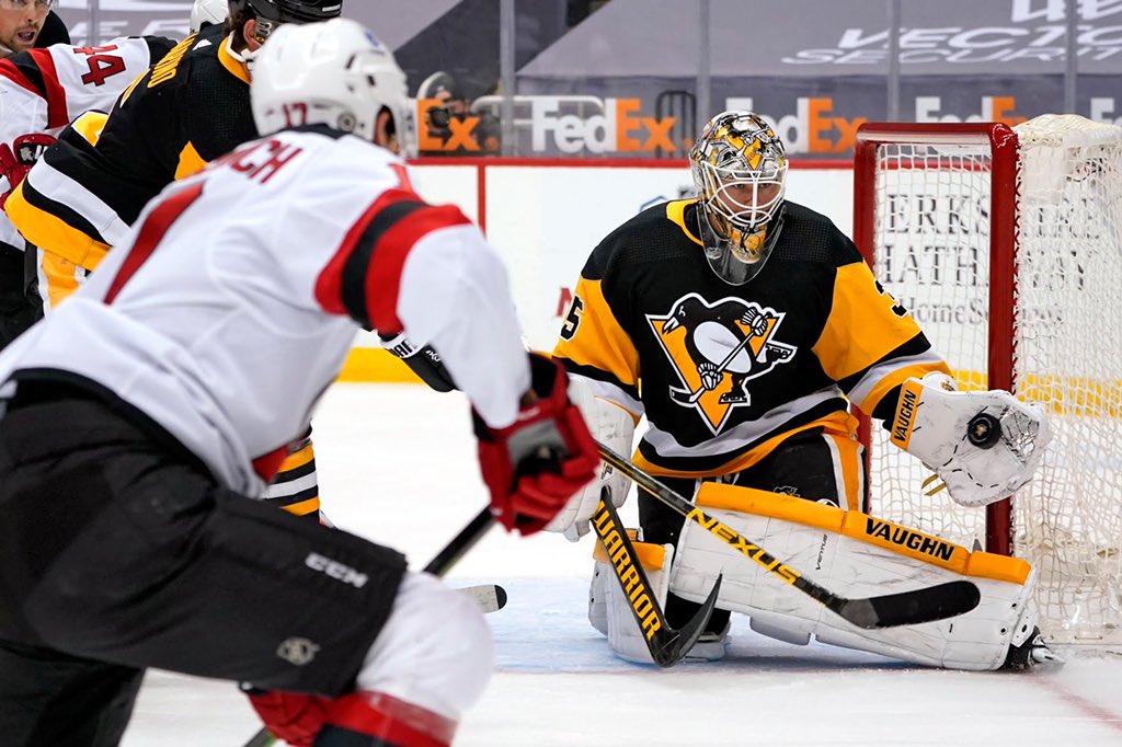 Recap: Penguins jump out to 6-0 lead and then all hell breaks loose. Still  beat Devils 7-6 - PensBurgh