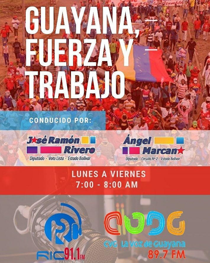 José Ramón Rivero (@joseriveropsuv) on Twitter photo #21Abr Buenos días. Hoy tenemos una edición especial del programa; "Guayana, Fuerza y Trabajo". Seguimos en Caracas cumpliendo compromisos parlamentarios, nos acompañan en estudio <a href="/movimiento21fmo/">Alfredo Spooner</a> y el presidente de <a href="/CMCaroni_/">Concejo Municipal Bolivariano de Caroní</a>, <a href="/ivandiazpsuv/">ivan diaz</a>, joven trabajador. <a href="/NicolasMaduro/">Nicolás Maduro</a> #21Abr Buenos días. Hoy tenemos una edición especial del programa; "Guayana, Fuerza y Trabajo". Seguimos en Caracas cumpliendo compromisos parlamentarios, nos acompañan en estudio <a href="/movimiento21fmo/">Alfredo Spooner</a> y el presidente de <a href="/CMCaroni_/">Concejo Municipal Bolivariano de Caroní</a>, <a href="/ivandiazpsuv/">ivan diaz</a>, joven trabajador. <a href="/NicolasMaduro/">Nicolás Maduro</a>