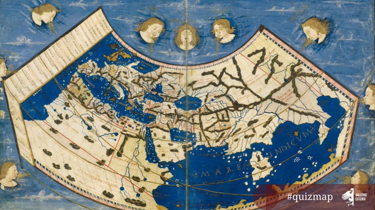 GaEstensi's tweet image. Alla #BibliotecaEstense di Modena è conservata una copia della Geografia di Tolomeo, realizzata nel 1466 su commissione di Borso d&apos;Este. Chi fu a realizzare questa preziosa copia miniata? #quizmap