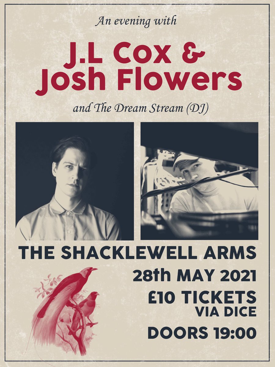 James Cox (@coxzilla) on Twitter photo First solo show in 10+ years.
All songs wrote in lock down 1.
With my dear friend Josh Flowers at my favourite fuckin venue <a href="/ShacklewellArms/">The Shacklewell Arms</a>
Very limited tickets so grab em quick!
Tickets: dice.fm/partner/lnzrt-⦠First solo show in 10+ years.
All songs wrote in lock down 1.
With my dear friend Josh Flowers at my favourite fuckin venue <a href="/ShacklewellArms/">The Shacklewell Arms</a>
Very limited tickets so grab em quick!
Tickets: dice.fm/partner/lnzrt-ā¦