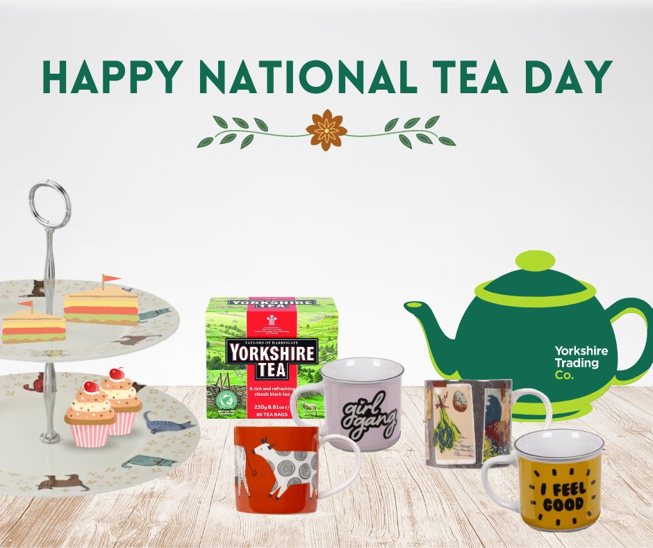 yorkshtradingco's tweet photo. Now this is a holiday made for us...what could be more Yorkshire than @Nationalteaday ☕️ 

No matter how you take it, celebrate with us. Put the kettle on &amp; leave to brew for at least 2 mins for the perfect taste (oh &amp; it helps if it's @YorkshireTea too!)

https://t.co/s6sKPvJXAm https://t.co/2fOoJHaSii