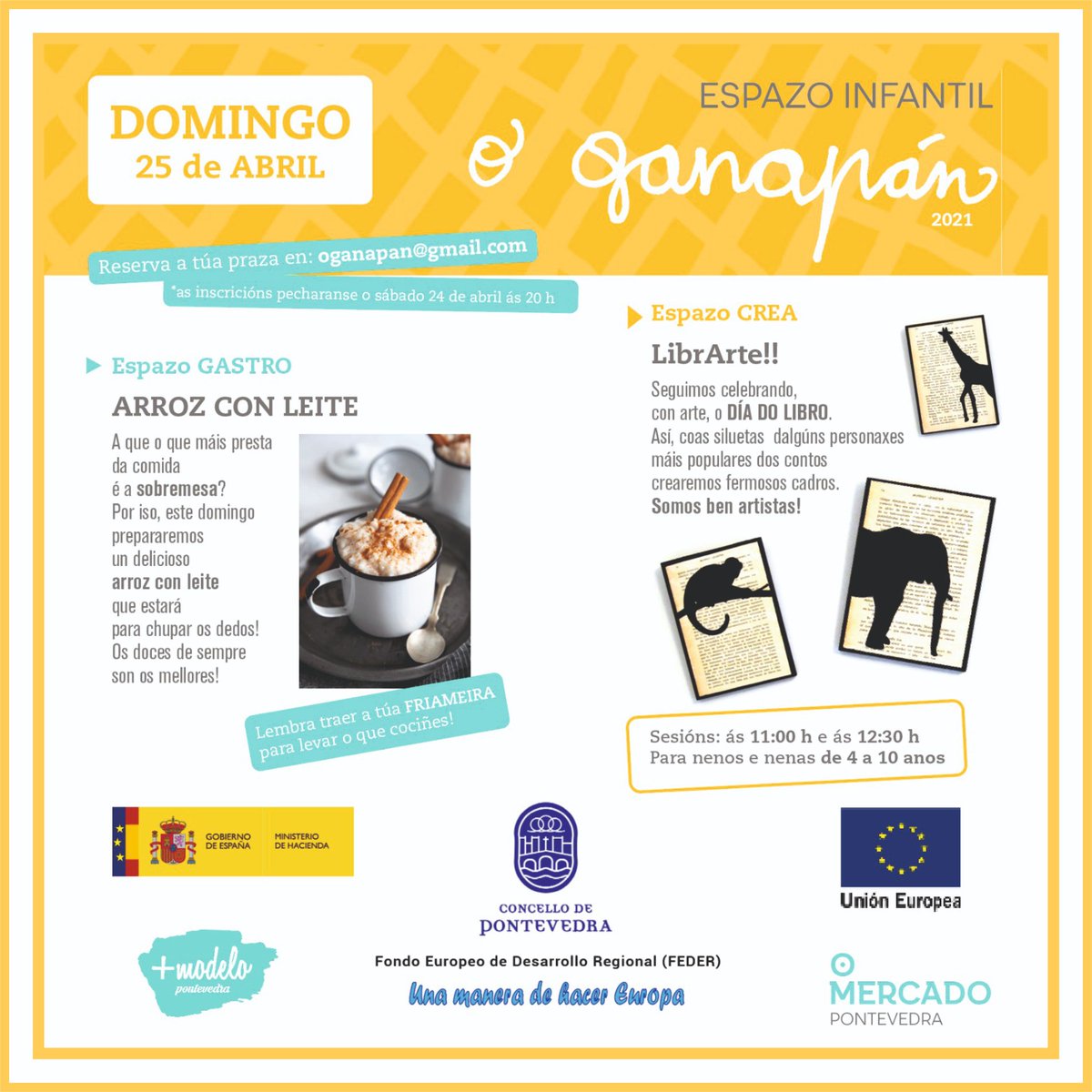 LoversPonte's tweet photo. As actividades, que van destinadas a nenos e nenas de entre 4 e 10 anos, terán lugar o sábado 24 de abril e o domingo 25 de abril, e como vén sendo habitual, en ámbalas xornadas haberá dúas sesións con horarios de inicio ás 11:00 e ás 12:30 horas.
#PonteLovers ❤! https://t.co/tay9wyaaAo