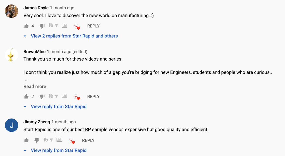 Star_Rapid's tweet image. We have some of the BEST FANS. Comments like these are the main reason behind our drive to create educational and entertaining content for #engineers and #productdevelopers. If you haven’t caught up with our series yet, here is a link: youtube.com/c/starrapid