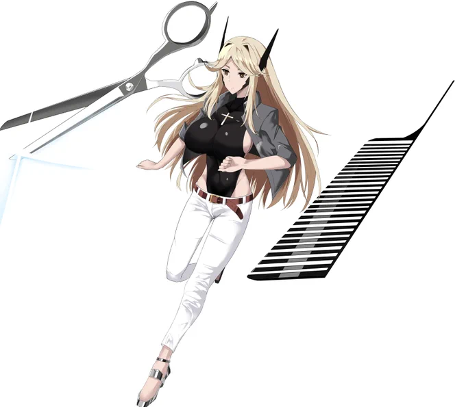 #パニグレ半周年生放送 
入賞しなかったので供養です。ビアンカさんの美容師の意識デザイン。斜め上をいきすぎぃ。あと皆さんほんと絵がステキ!!!勉強になりました! 