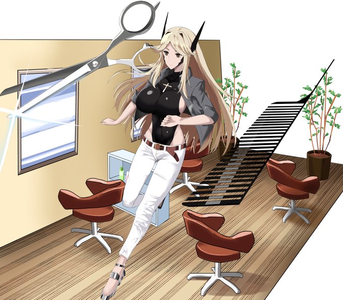 #パニグレ半周年生放送 
入賞しなかったので供養です。ビアンカさんの美容師の意識デザイン。斜め上をいきすぎぃ。あと皆さんほんと絵がステキ!!!勉強になりました! 