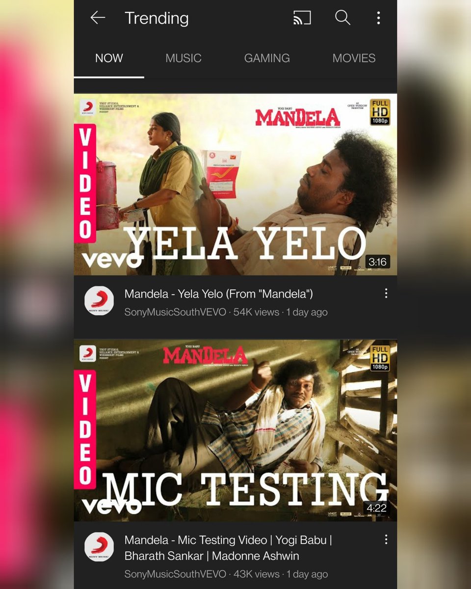 bharathsankar12's tweet image. Happy to see #YelaYelo and #MicTesting from #Mandela trending on YouTube 💥💥
@madonneashwin 
#mandelatamilmovie