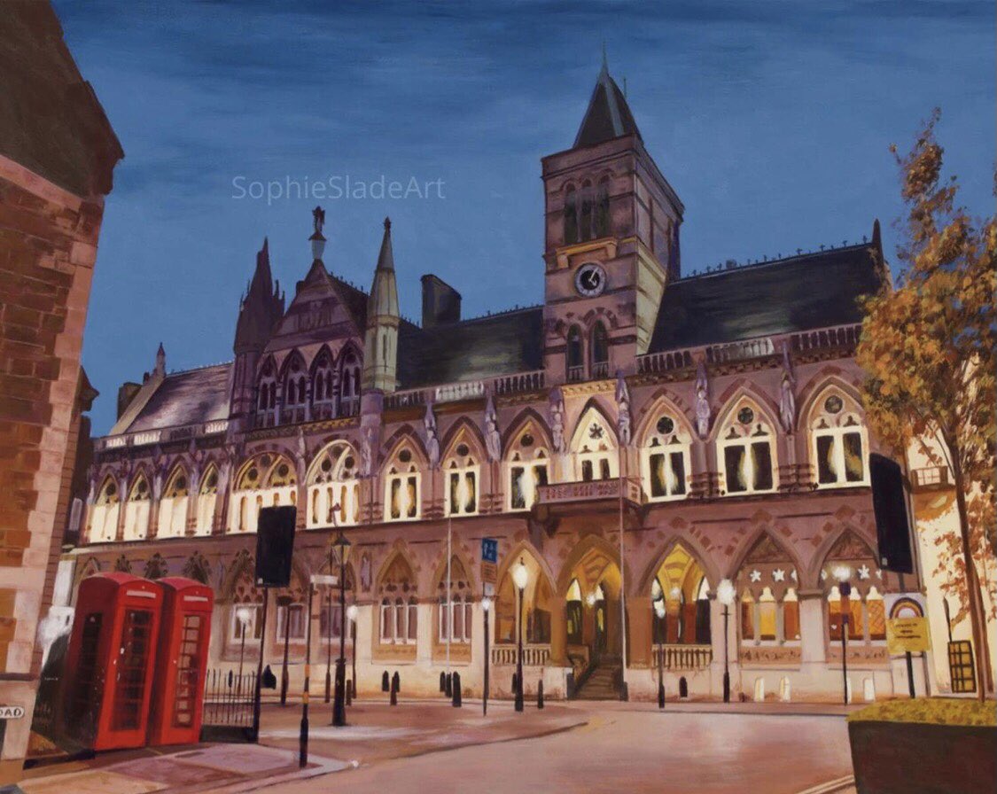 Prints available at SophieSladeart.com ✨ 

‘Evening Glow at The Guildhall”