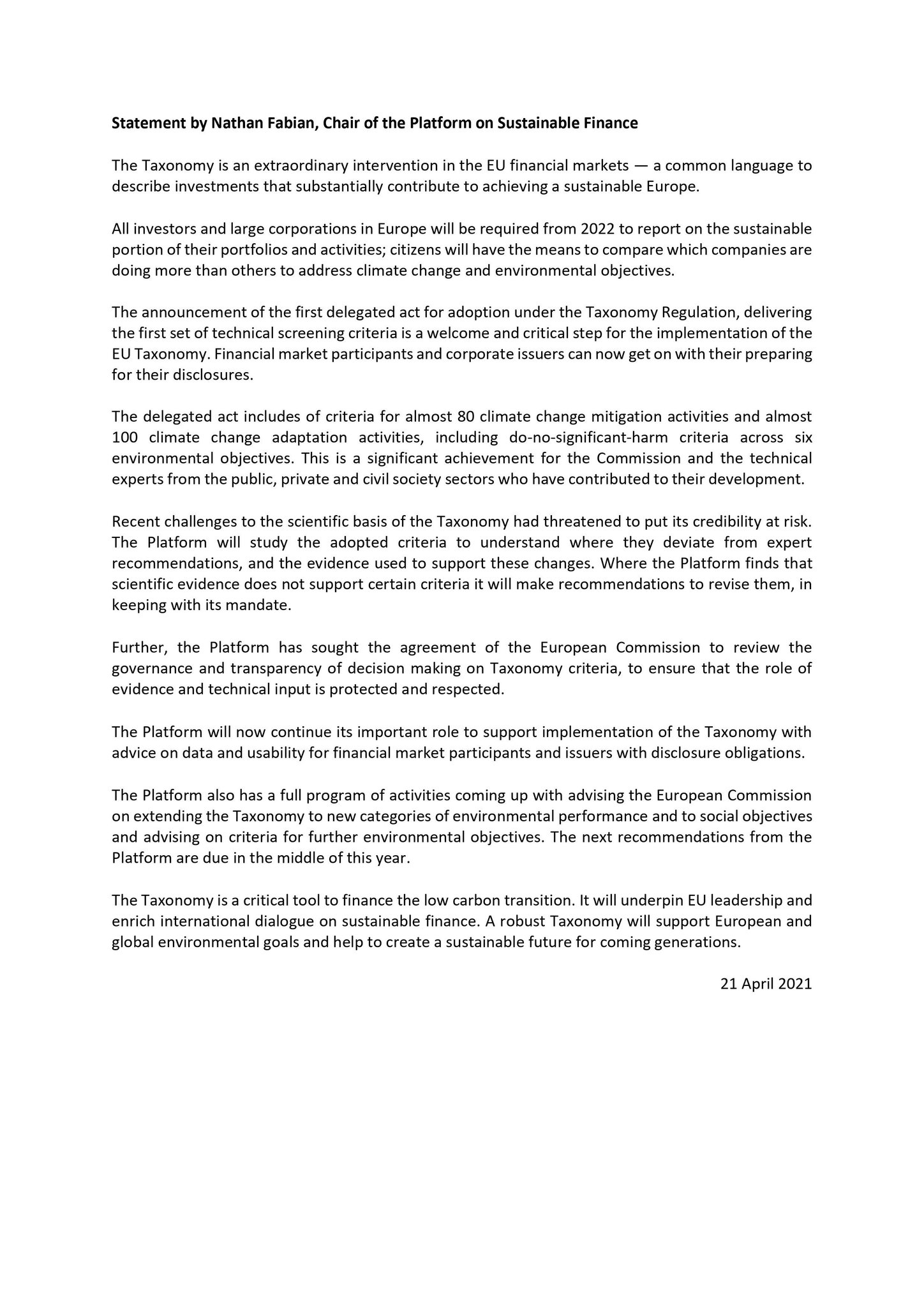 Nathan Fabian on Twitter "EUTaxonomy is an extraordinary and critical step to support