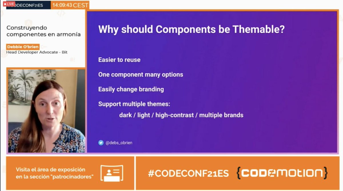 conchaasensio's tweet image. Me ha encantado la charla de @debs_obrien sobre el desarrollo con componentes en la #codeconf21es 🤩