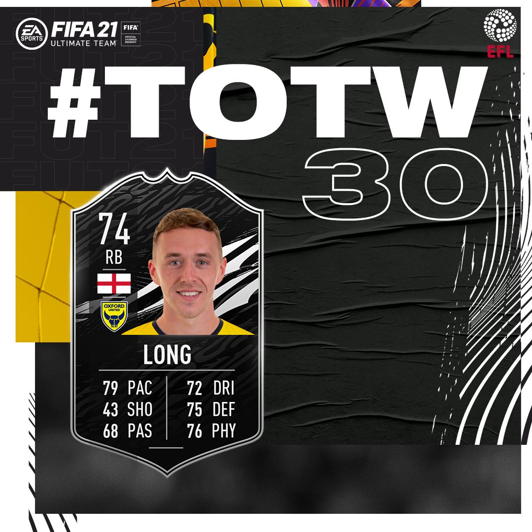 🔥 <a href="/SamLong_22/">Sam Long</a> is in the @EASPORTSFIFA Team of the Week! ⚽

#EFL #TOTW30 #FIFA21