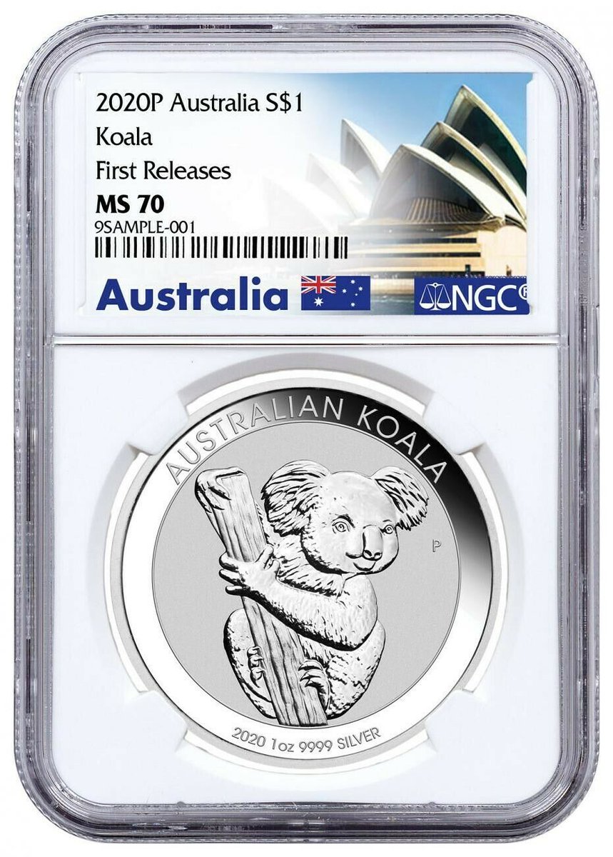 thriftyinsurrey's tweet image. If you want to make money, go long on a currency that's anticipated to grow at 20% per year for another four years, take advantage of this 2020P Australia $1 Koala MS70 NGC verified 1oz #silverproof #mintcondition #coin at £95. buff.ly/3n4fd3o @QS_Global