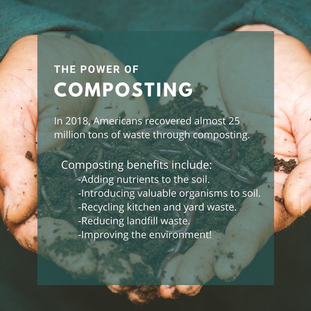 Composting is powerful! Not only can it help reduce waste in our landfills, but it helps add nutrients back into the soil. The best part? Anyone can do it right from home! #EarthWeek2021 #EarthDay365
