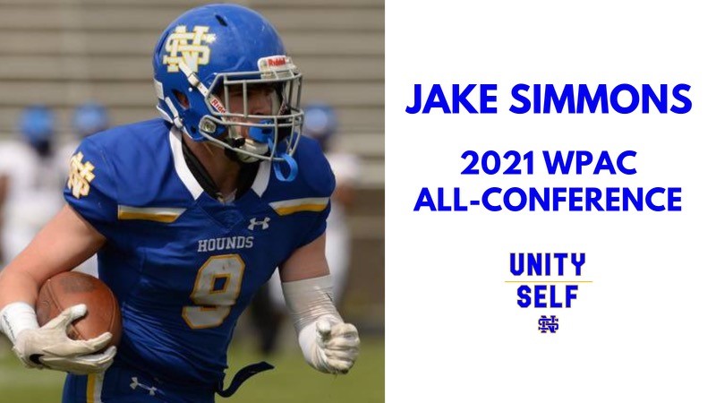 NSHS_Football's tweet photo. 2021 WPAC All-Conference:

Freshman RB/LB, @jakesim4402 

#UnityOverSelf https://t.co/PM5rI26vKa