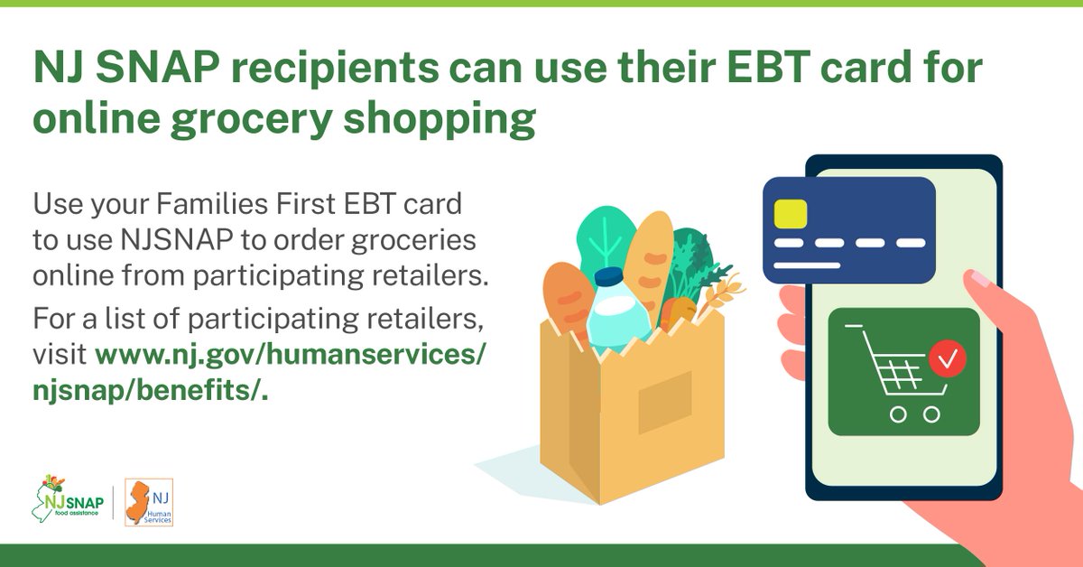 📢#NJSNAP recipients can now use their EBT benefits to shop online at participating grocery stores!
🍅🥫🍞
💻Learn more: nj.gov/humanservices/…