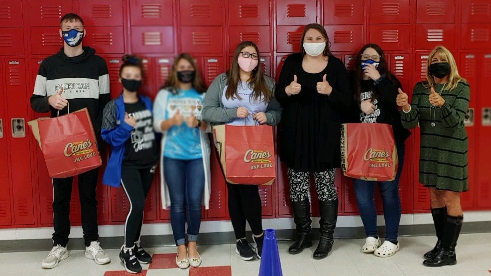 ZMSDevils's tweet photo. Thank you to Raising Cane's for taking care of our @ZMSDevils yearbook staff with some lunch today.  These kids have put in a ton on work this year in a very difficult situation.  

Go Blue!!! https://t.co/DkP7QeCHtm