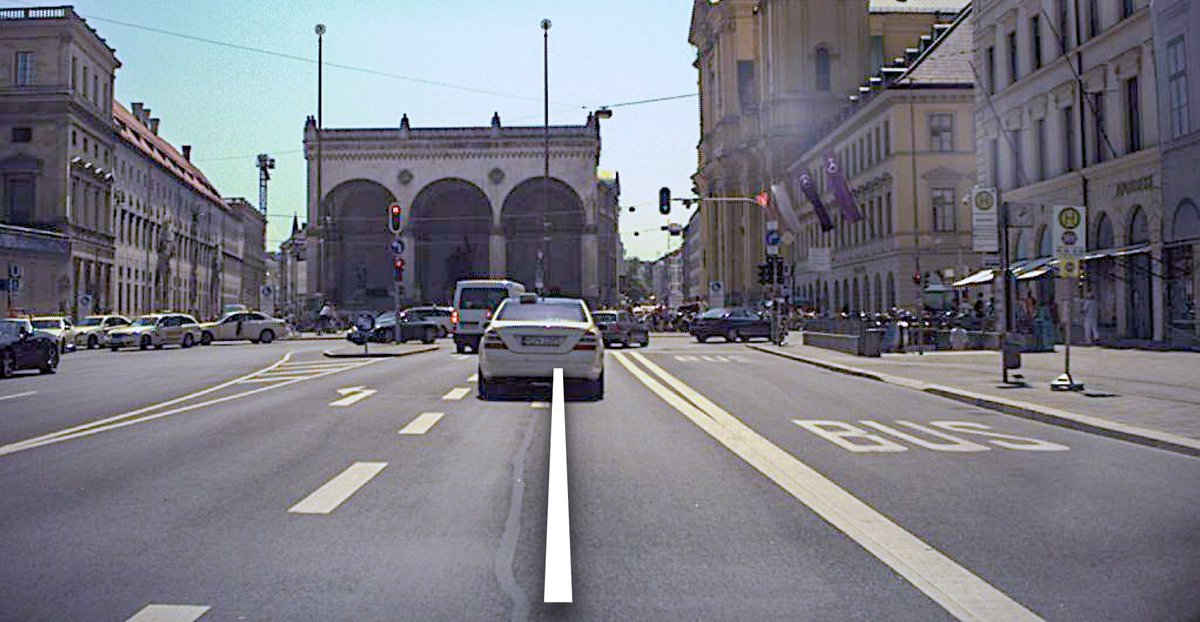 Driving Path Prediction  An alternative is to train a neural network that will directly output the trajectory that the car needs to drive. This can be used as a substitute to centering between the lane markings if they are not visible for example.