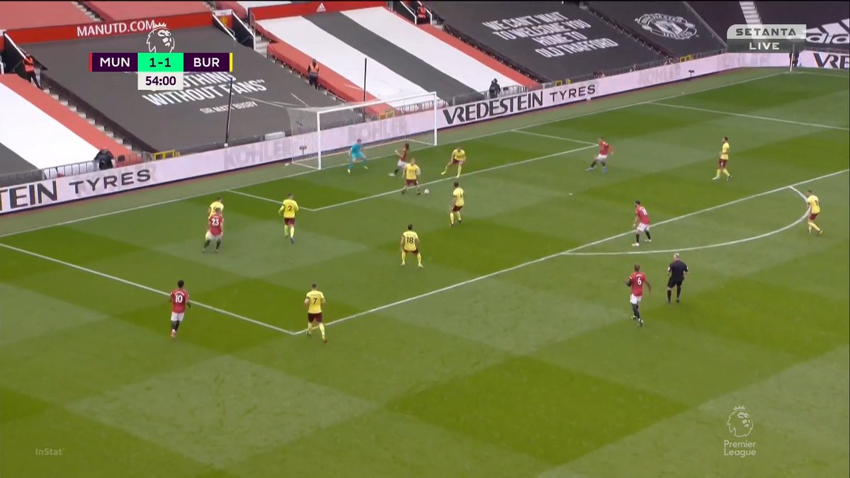 Marcus Rashford!This was ridiculous. Rashy has single coverage but he's been triangled in. If he goes left he's doubled. If he goes right he's double. He could be tripled.Rashy disregards the *whole* def. set and plays a wicked pass to Shaw, taking all three out of the game.