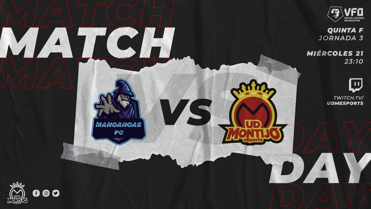 ⚽️ 𝔻𝕀𝔸 𝔻𝔼 ℙ𝔸ℝ𝕋𝕀𝔻𝕆 ⚽️
🏆 <a href="/VFOspain/">VFO España</a> - <a href="/VFOspain_ps/">VFOspain PS</a>
📌 Quinta F | Jornada 3

🆚 <a href="/mangangas/">Mangangas F.C.</a> 
 
🗓️ Miércoles 21 de abril
⏰ 23:10h
📺 Directo en twitch.tv/udmesports

#WeAreBack | #UDMClubesPro