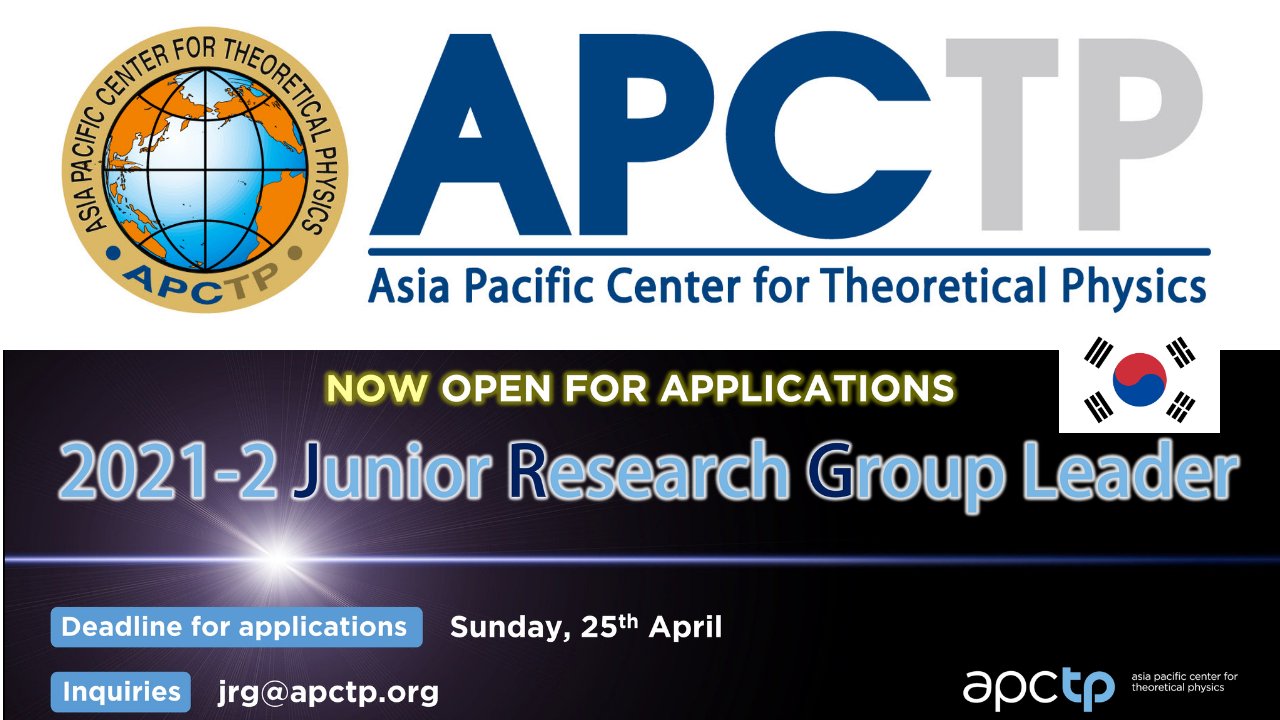 Program Officer Positions Junior Research Group Apctp South Korea