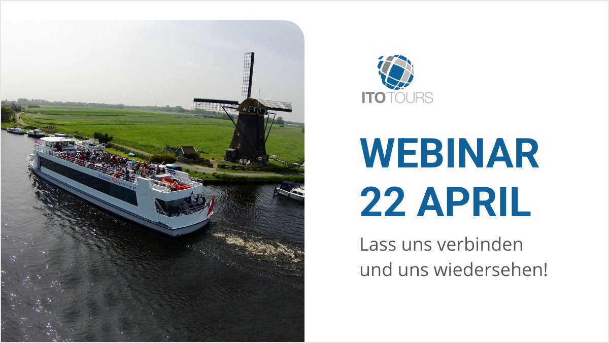 Am 22. April um 11:00 Uhr ein Inspirierendes Neustart-Session für niederländischen Touristenattraktionen (Deutschsprachig) - mailchi.mp/itotours/am-22… Bis morgen 'Live' bei Rederij Van Hulst