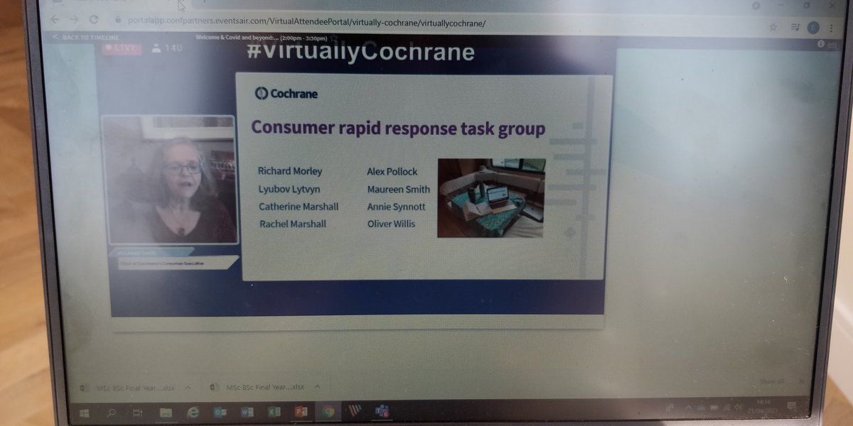 Maureen Smith speaking at #VirtuallyCochrane - what an incredible woman! So delighted to have her on our #PPI #consumerinvolvement committee helping us work out what to do in our #knowledgetranslation project! @cochranecollab @PPI_Ignite_UL @PPI_NUIG @HRI_UL