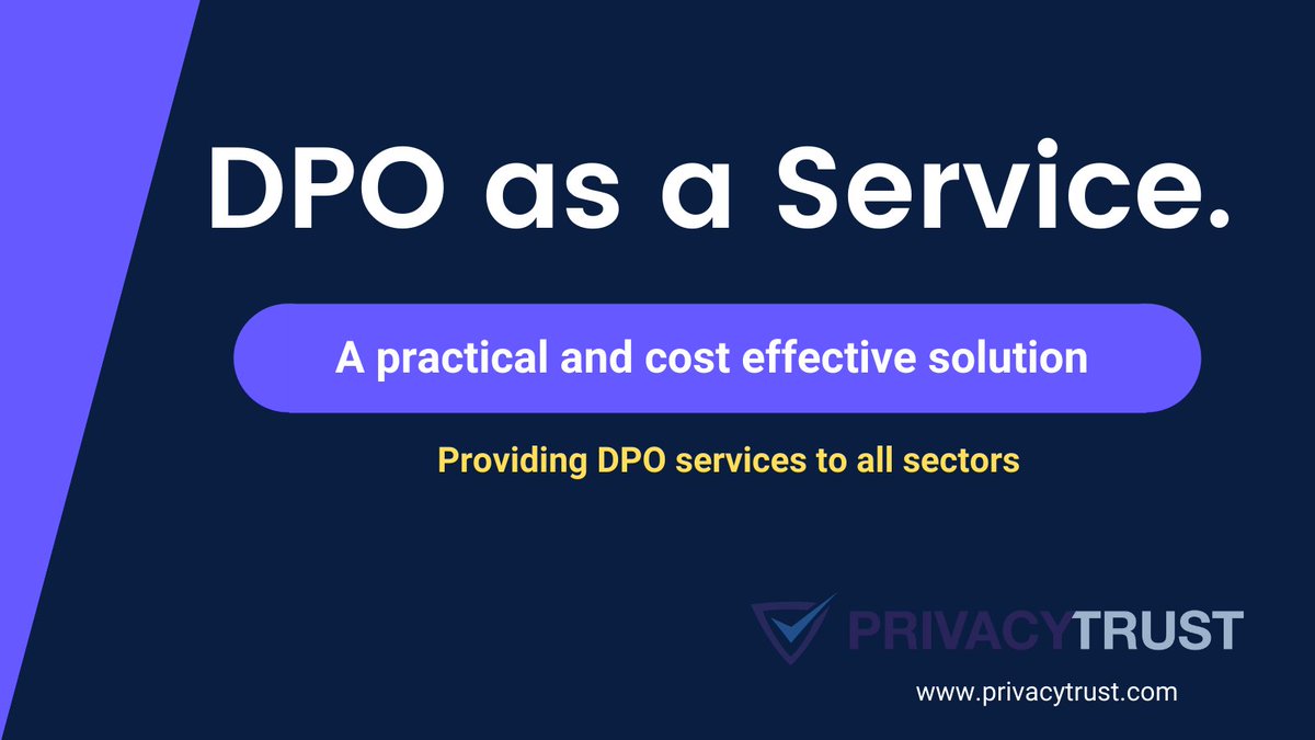 privacy_trust's tweet photo. You need a #DPO some of the time but not enough to employ one full time? This is where we can help with DPO as a service. A #flexible and #costeffective service tailored to your needs. Lower your risk of #databreach and increase your #dataprotection. https://t.co/qtHZxAKiHn https://t.co/VuL6KwGCPm