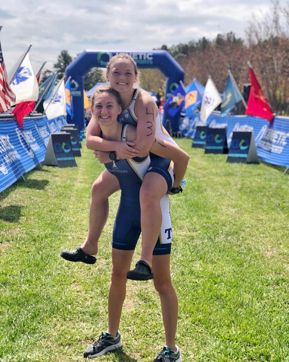 We 💙 our seniors!⁣
⁣
It’s bittersweet to know that Tori and Stacy are graduating this year, but we’re so grateful we got one last race with them! These two hard-working triathletes have made a lasting impact on our team.