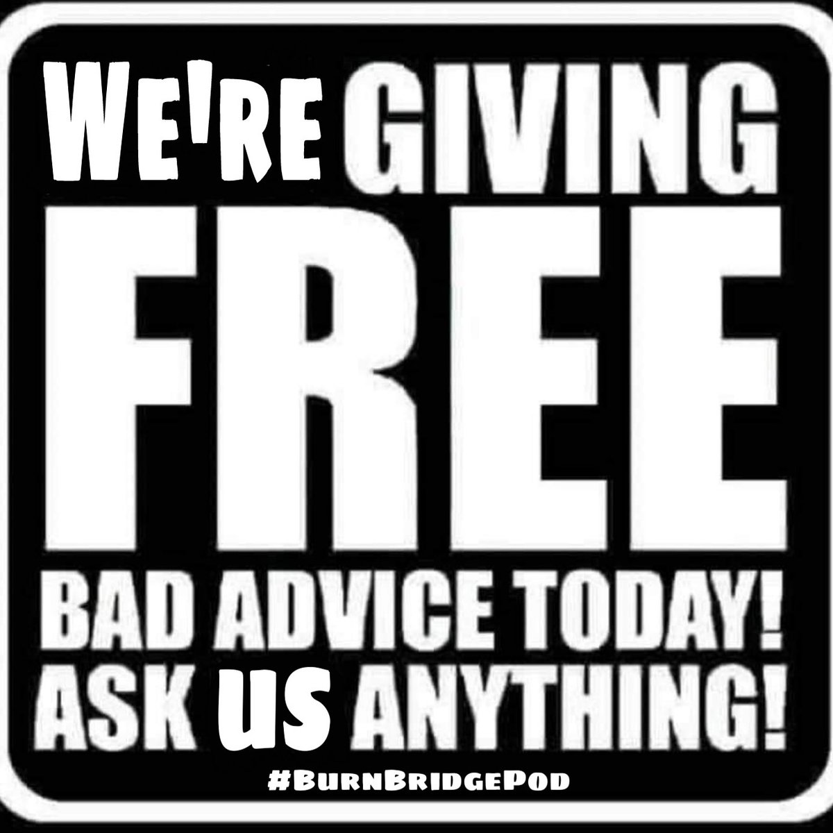 BurnBridgePod's tweet image. Email us at: TheBurningBridgesPod@gmail.com for bad advice about everything and everything. #BurnBridgePod 🔥🌉🎙