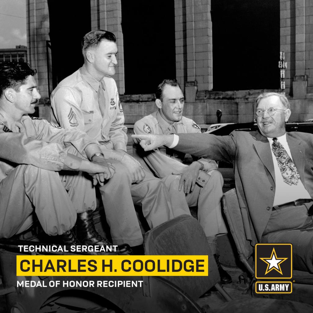 TSgt. Coolidge, displaying great coolness and courage, directed and conducted an orderly withdrawal, being himself the last to leave the position.  #MoH |  #MedalofHonor