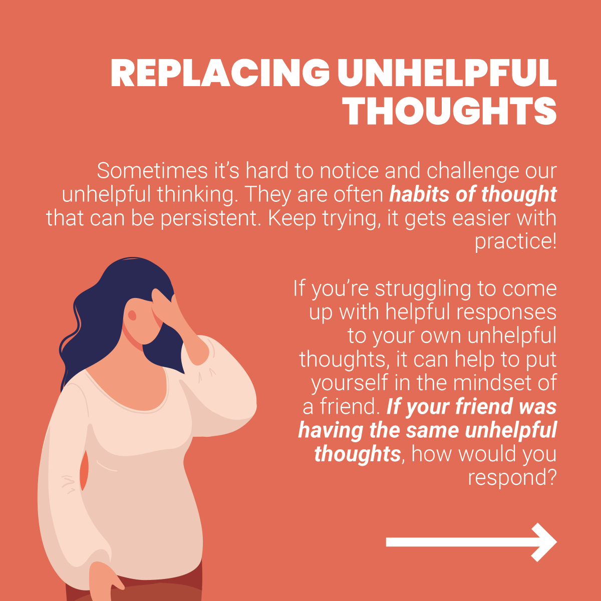 MustangUpdate's tweet photo. Sometimes its hard to notice and challenge our unhelpful thinking. They are often habits of thought that can be persistent. Keep trying, it gets easier with practice! Learn more at https://t.co/szUE3ojz2z
#HelpfulThoughts https://t.co/lKMj6iBr6K