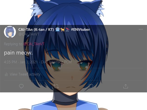 CAI-TAn is super supportive of her friends and doesn't tolerate disrespect towards 'em. She's currently streaming both Hardcore Minecraft alongside a personal pet project of hers!