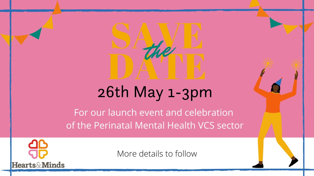 We'd love you to join us for our launch event and celebration of the #perinatalmentalhealth VCS community on 26th May. Keep watching this space!