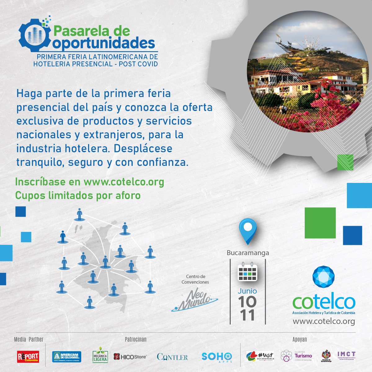 CotelcoStdr's tweet photo. Sí es posible aportar un grano de arena a uno de los sectores más golpeados por la pandemia mundial. El sector turístico nos necesita. Participe sin ningún costo.                                
💻 Para mayor información ingrese a : https://t.co/mrHCcxvbDR
🌡 Evento bioseguro. https://t.co/wW8obAgLci