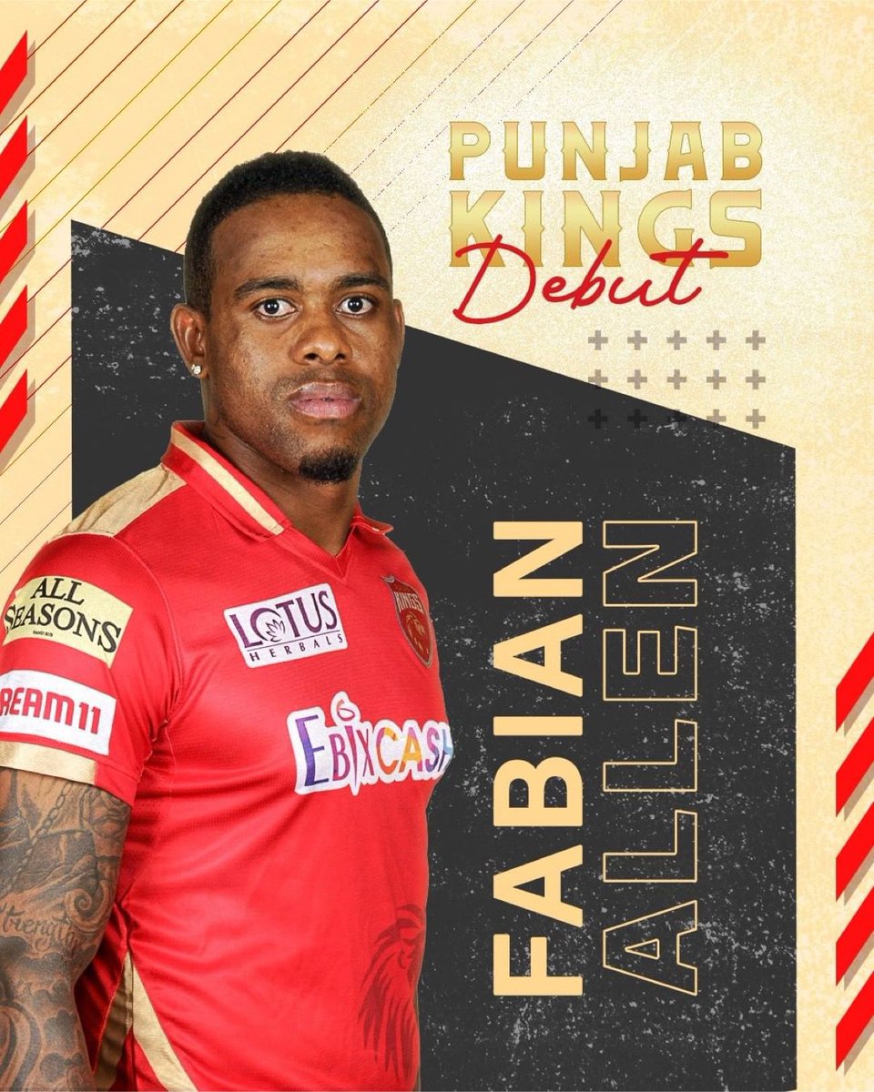 GGSM Sports (@ggsmsports) on Twitter photo Congratulations to <a href="/FabianAllen338/">Fabian Allen</a> on his debut!
Fabian grabbed 1-22 from 4 overs against Sunrisers Hyderabad today.
<a href="/IPL/">IndianPremierLeague</a> <a href="/PunjabKingsIPL/">Punjab Kings</a> Congratulations to <a href="/FabianAllen338/">Fabian Allen</a> on his debut!
Fabian grabbed 1-22 from 4 overs against Sunrisers Hyderabad today.
<a href="/IPL/">IndianPremierLeague</a> <a href="/PunjabKingsIPL/">Punjab Kings</a>